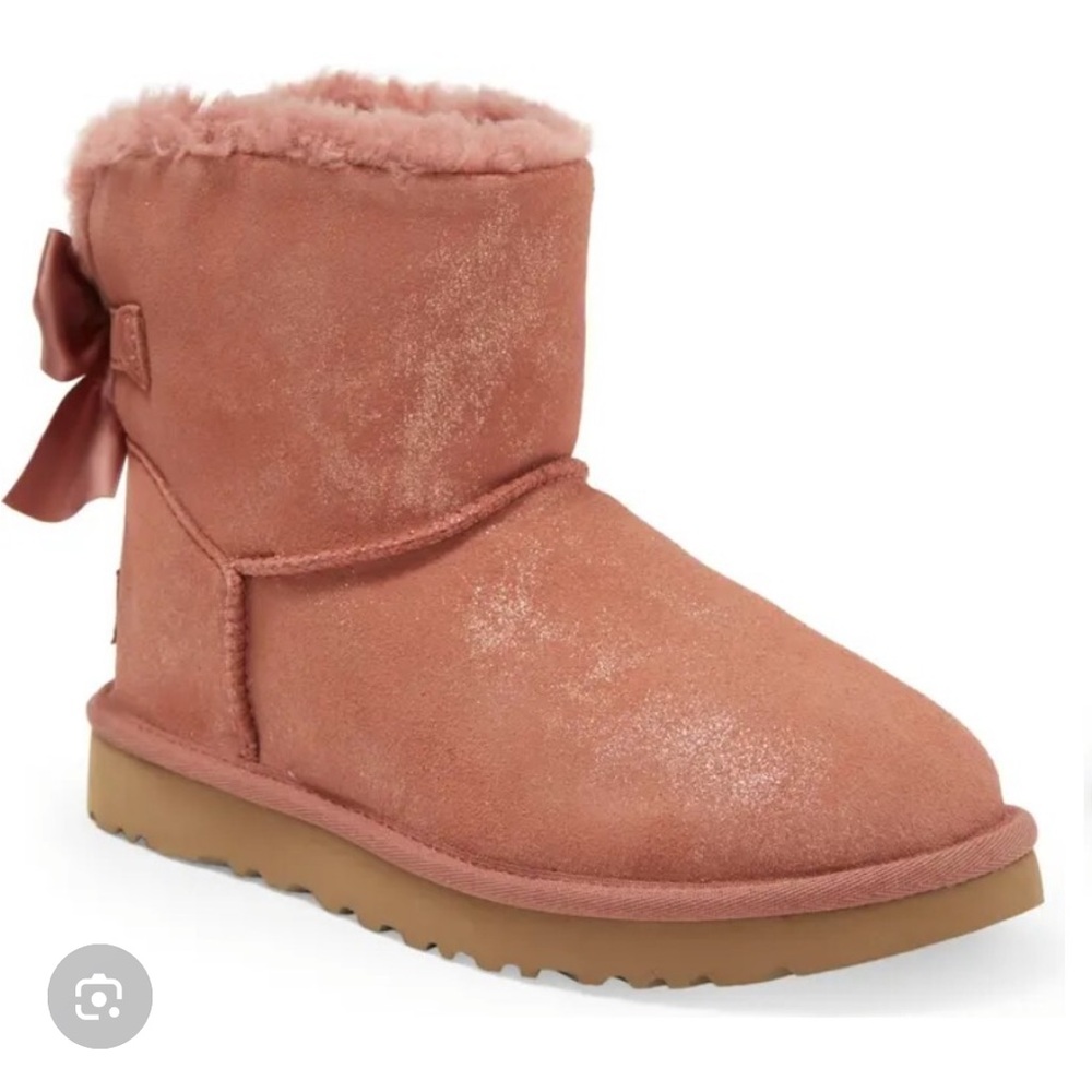 UGG Women's Mini Bailey Bow II Boots Pink SZ 6